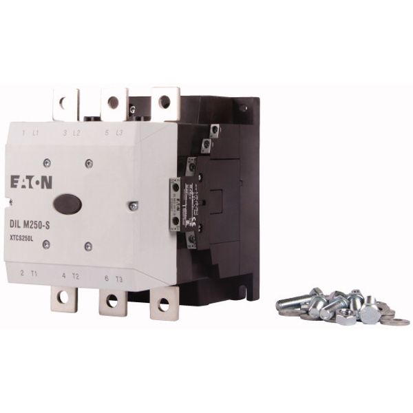 Contactor, 380 V 400 V 132 kW, 2 N/O, 2 NC, 110 - 120 V 50/60 Hz, AC operation, Screw connection image 3