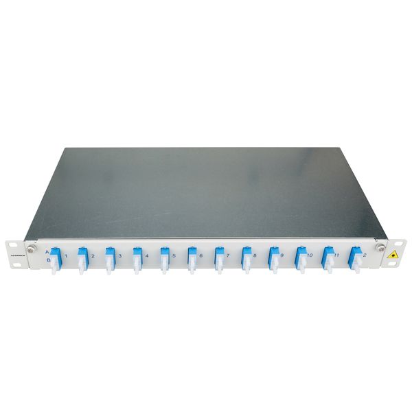 FO Patchpanel 19", 1U, sliding, for 12 fibers, SC, SM image 1