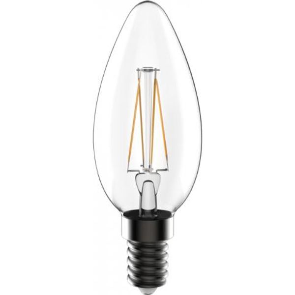 LED Filament Bulb - Candle C35 E14 5W 470lm 2700K Clear 320°  - Dimmable image 1