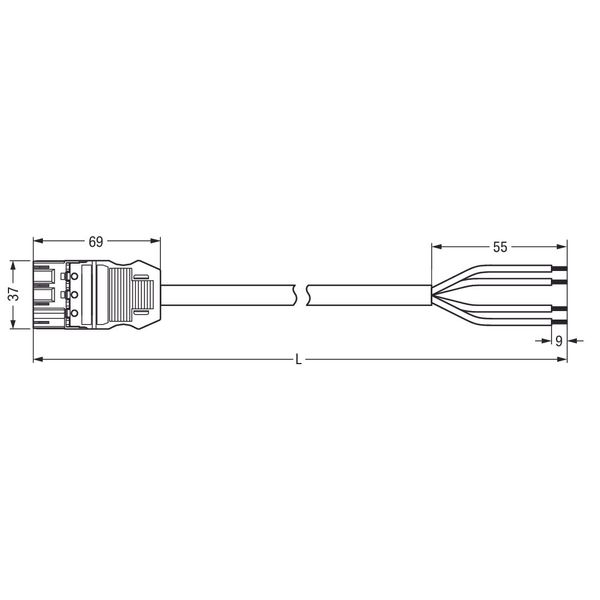 pre-assembled connecting cable;Eca;Plug/open-ended;light green image 2