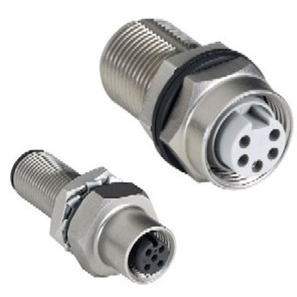 Bulk Head Connector, Pass-Thru, Micro 5-Pin, Thin Media image 1