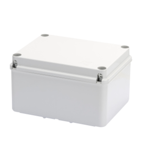 JUNCTION BOX WITH HIGH CAPACITY BOTTOM AND PLAIN SCREWED LID - IP56 - INTERNAL DIMENSIONS 380X300X170 - SMOOTH WALLS - GREY RAL 7035 image 1