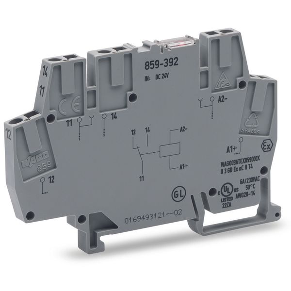 Relay module Nominal input voltage: 48 VDC 1 changeover contact gray image 3