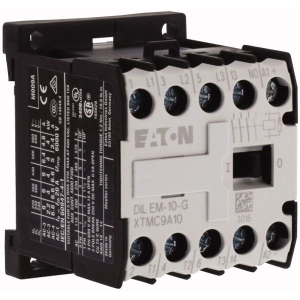 Contactor, 400 V 50 Hz, 440 V 60 Hz, 3 pole, 380 V 400 V, 4 kW, Contacts N/O = Normally open= 1 N/O, Screw terminals, AC operation image 4