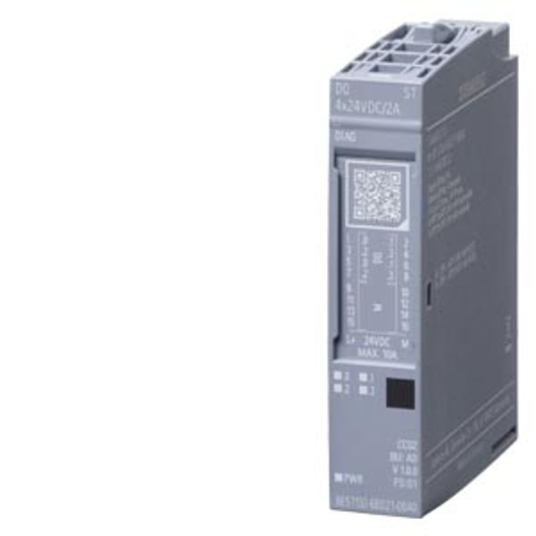 SIMATIC ET 200SP, digital output module DQ 4x24 V DC/2 A standard, source output (PNP,sourcing output) packing unit: 1 unit, suitable for BU image 1