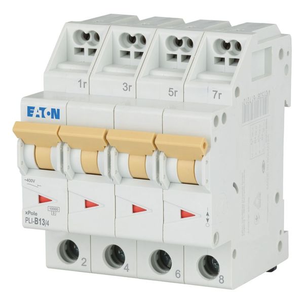Miniature circuit breaker (MCB) with plug-in terminal, 13 A, 4p, characteristic: B image 1