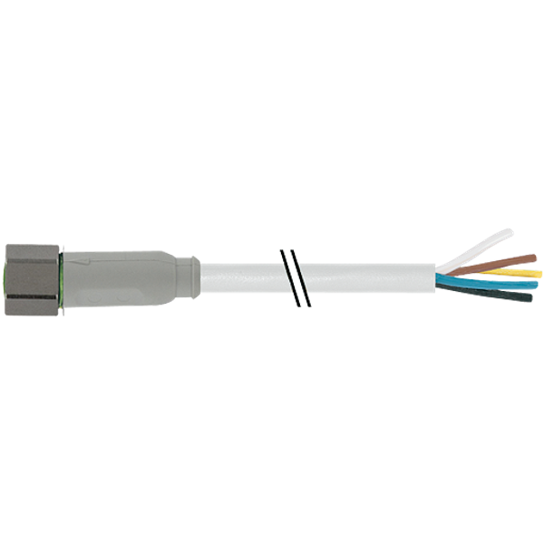 M8 female 0° A-cod. with cable F&B PVC 4x0.25 gy UL/CSA 10m image 1