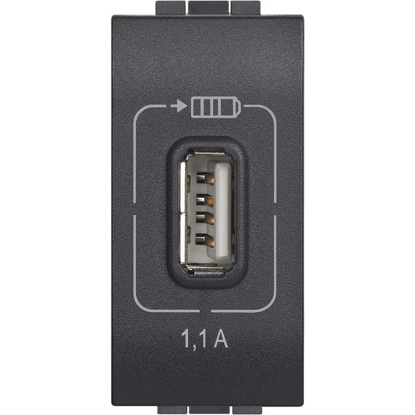 LL USB-lader 1,1A 1m Antraciet image 1