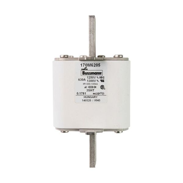 Fuse-link, high speed, 630 A, AC 1250 V, size 3, 76 x 76 x 150 mm, aR, IEC, single indicator image 14