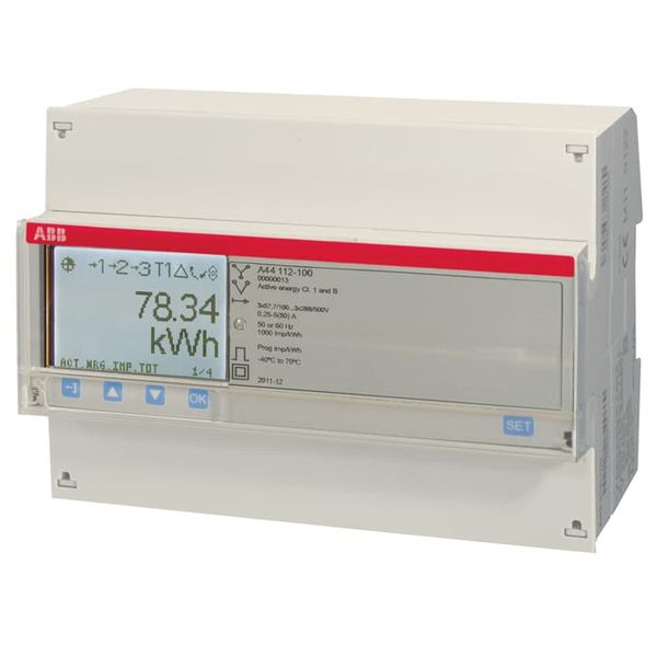 A44 112-100, Energy meter'Steel', Modbus RS485, Three-phase, 1 A image 1