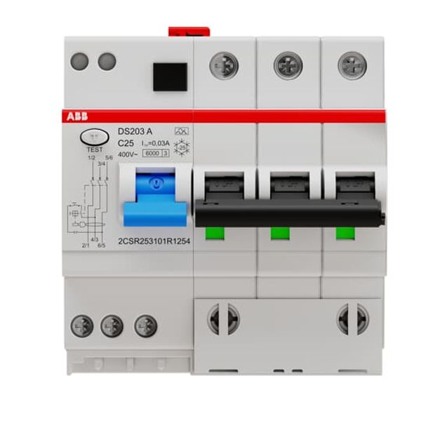 DS203 A-C25/0.03 Residual Current Circuit Breaker with Overcurrent Protection image 1