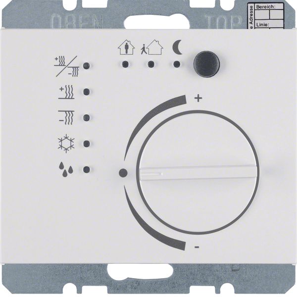 Thermostat with push-button interface, K.1, polar white glossy image 1