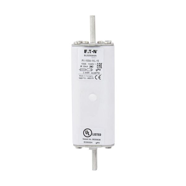 Fuse-link, high speed, 100 A, DC 1500 V, 1XL, 51 x 189 mm, gPV, IEC, UL, with indicator image 12