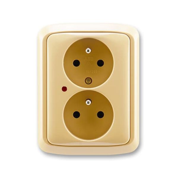 5592A-A2349D Double socket outlet with earthing pins, shuttered, with surge protection ; 5592A-A2349D image 1