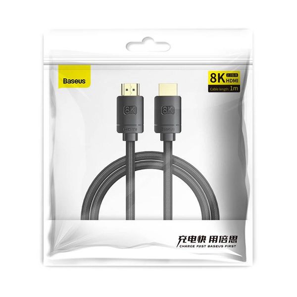 Cable HDMI-HDMI 1.0m (HDMI 2.1) black 8K 60Hz, BASEUS image 4