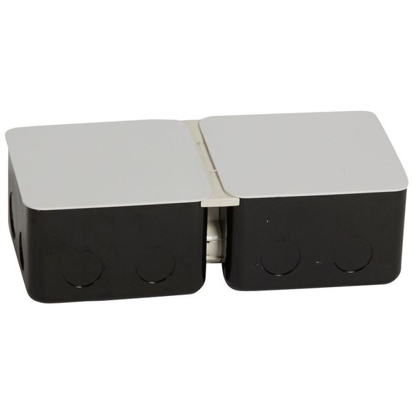 Metal flush-mounting box for installation in concrete floor - 2 x 3 modules image 1