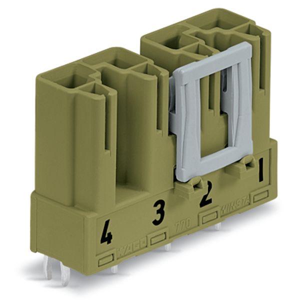 Plug for PCBs straight 4-pole light green image 1