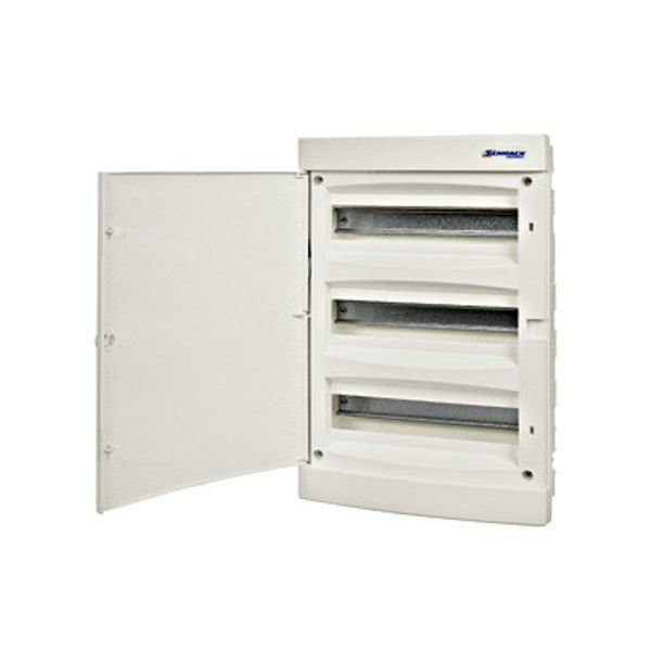 Flush-mounting Distribution Board 3-row, 54MW, white door image 1