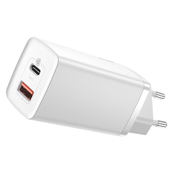 Wall Quick Charger GaN2 Lite 65W USB + USB-C QC4+ PD3.0 SCP FCP AFC, White image 1