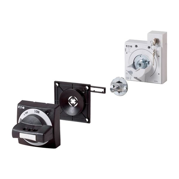 Door coupling rotary handle, black, +key lock, size 2 image 4