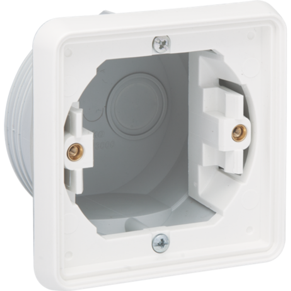 Splashproof single flush-mounting box for one function, white image 1