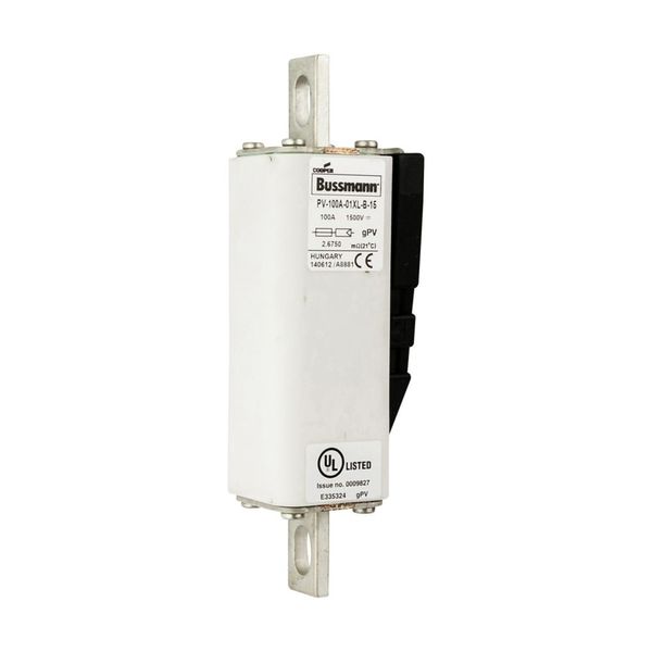 Fuse-link, high speed, 100 A, DC 1500 V, 01XL, 43 x 193 mm, gPV, IEC, UL, with indicator, bolted image 17