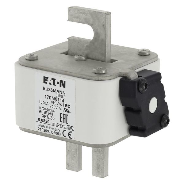 Fuse-link, high speed, 1250 A, AC 690 V, size 3, 74 x 92 x 111 mm, aR, IEC, single indicator image 5