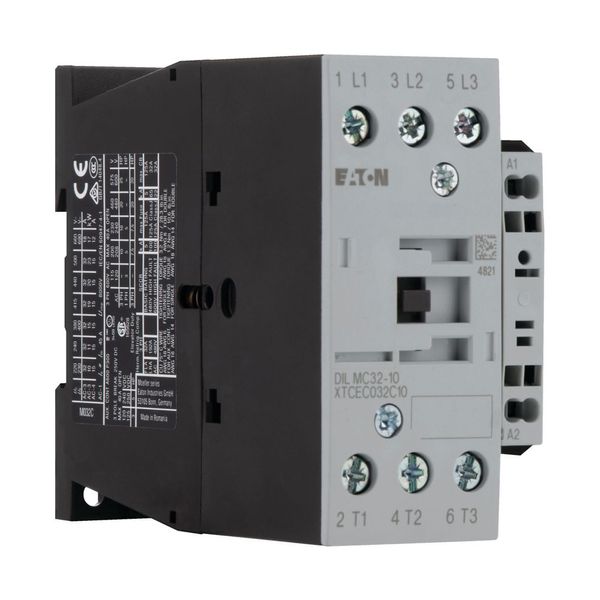 Contactor, 3 pole, 380 V 400 V 15 kW, 1 NC, 230 V 50/60 Hz, AC operation, Spring-loaded terminals image 10