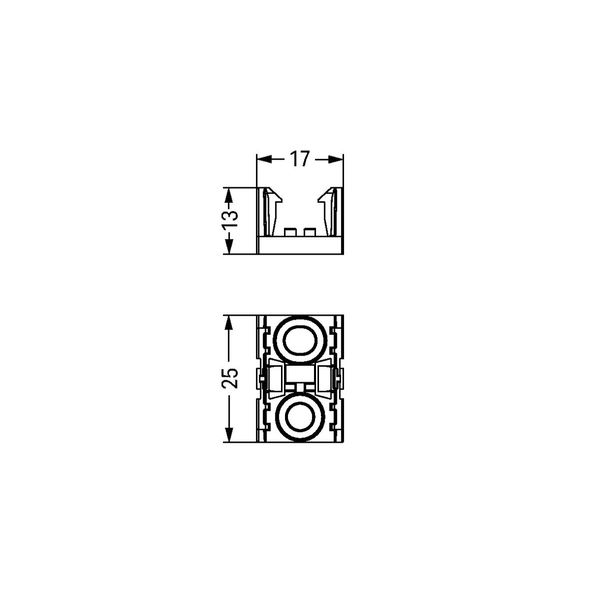 Mounting plate 2-pole for distribution connectors black image 2