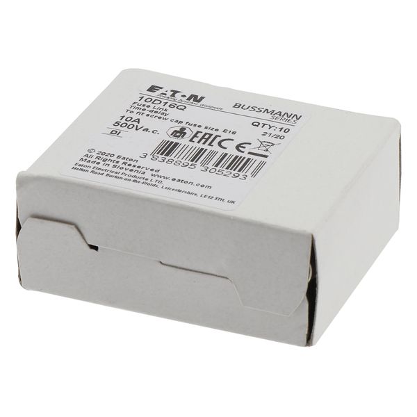 Fuse-link, low voltage, 10 A, AC 500 V, D1, 13.2 x 6 mm, gR, IEC, Fast acting image 15