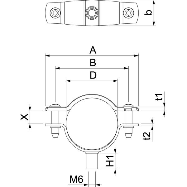 ASG 732 36 A4 Distance saddle with threaded connection M6 30-36mm image 2