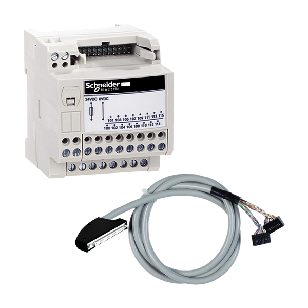 passive connection sub-base, Modicon ABE7, 16 inputs or outputs, wiring kit, cable 2m image 1