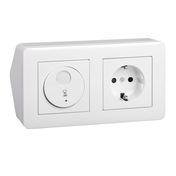 socket-outlet with electronic timer, 10A, surface, white, Exxact image 3