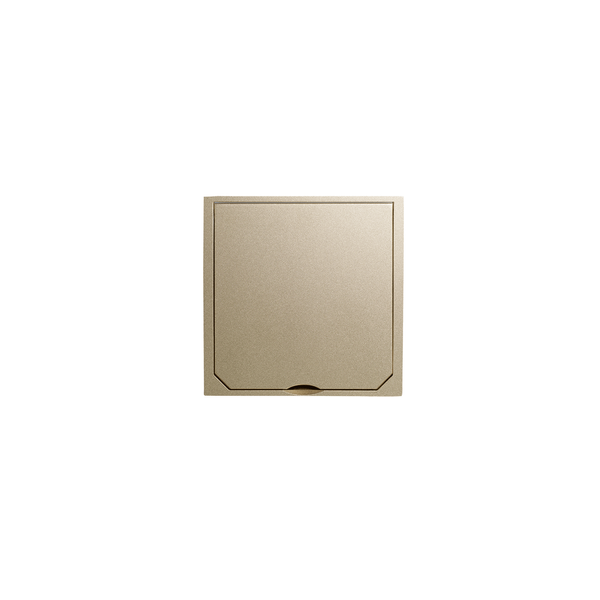 Cover with hinged lid, brushed brass look, 112 x 112 mm image 1