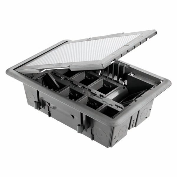 UNDERFLOOR OUTLET BOX - INOX COVER - 16 MODULES SYSTEM image 2