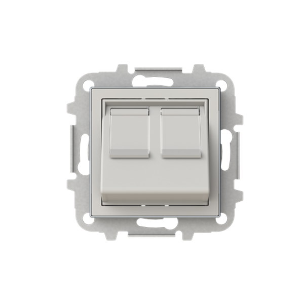 8516.8 DN Cover plate 2gang inclined outlet Central cover plate Sand - Sky Niessen image 1