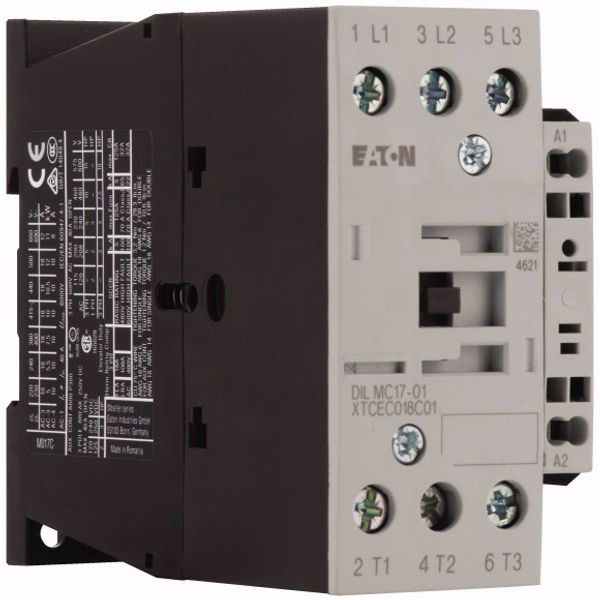 Contactor, 3 pole, 380 V 400 V 7.5 kW, 1 NC, 220 V 50/60 Hz, AC operation, Spring-loaded terminals image 5