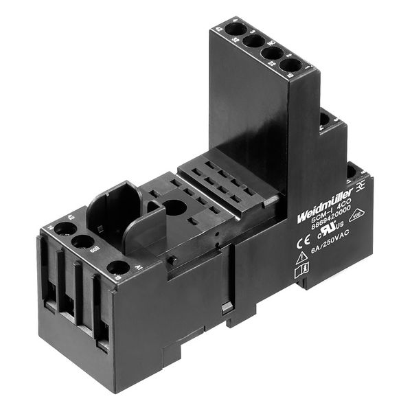 Relay socket, IP20, 4 CO contact , 6 A, Screw connection image 1