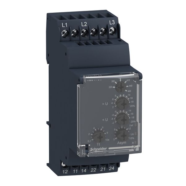 Harmony, Modular multifunction 3-phase supply control relay, 5 A, 2 CO, 220...480 V AC image 1