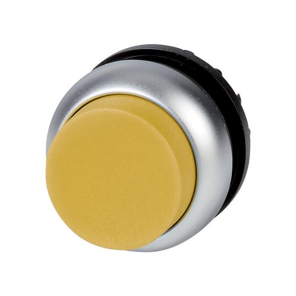 Illuminated pushbutton actuator, RMQ-Titan, Extended, momentary, yellow, Blank, Bezel: titanium image 2