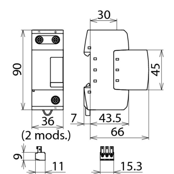 DEHNgap M FM, N-PE lightning current arrester image 2