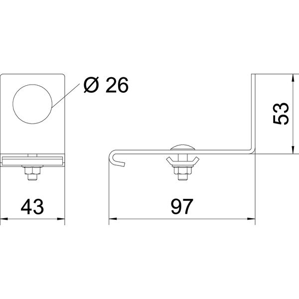 SH KAB 25 FS Side holder for cable gland M25 image 2