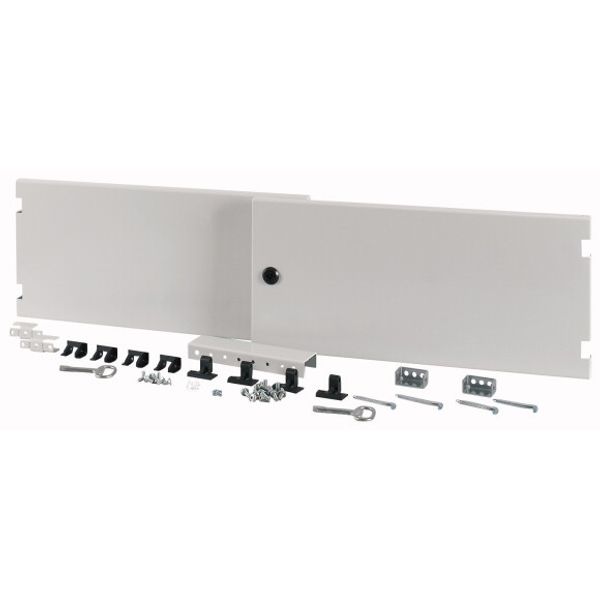 Section wide door, closed, HxW=250x1200mm, IP55, grey image 1