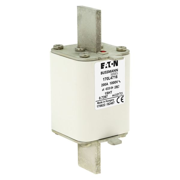 Fuse-link, high speed, 200 A, AC 1000 V, Size 1, 53 x 53 x 135 mm, aR, IEC, single indicator image 8