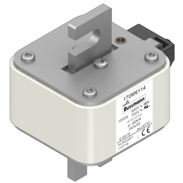 Fuse-link, high speed, 1000 A, AC 690 V, size 3, 74 x 92 x 111 mm, aR, IEC, single indicator image 3