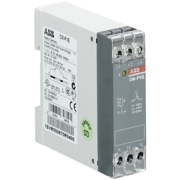 CM-PVE Phase monitoring relay 1n/o, L1,2,3=320-460VAC image 2