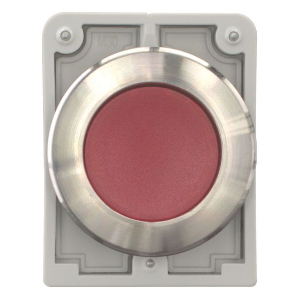 Illuminated pushbutton actuator, RMQ-Titan, flat, maintained, red, blank, Front ring stainless steel image 4