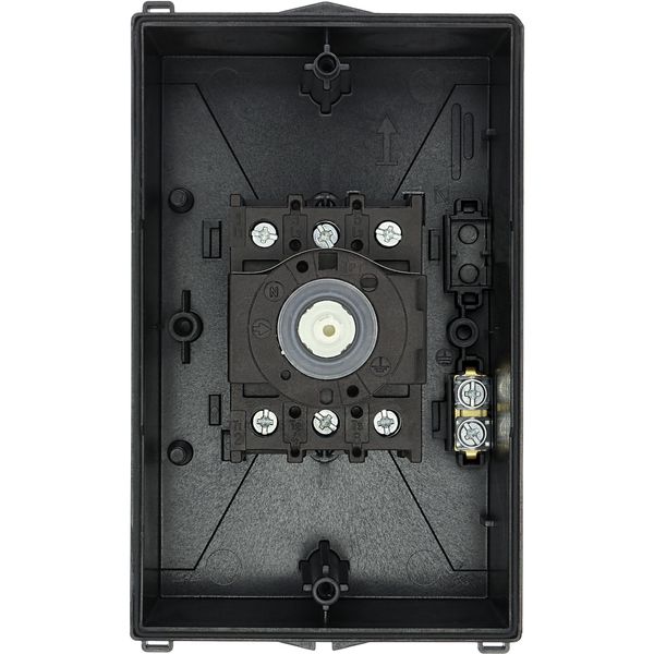 Main switch, P1, 32 A, surface mounting, 3 pole, Emergency switching off function, With red rotary handle and yellow locking ring, Lockable in the 0 ( image 58