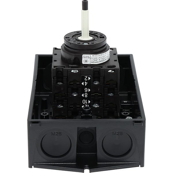 Main switch, T3, 32 A, surface mounting, 4 contact unit(s), 8-pole, STOP function, With black rotary handle and locking ring, Lockable in the 0 (Off) image 47