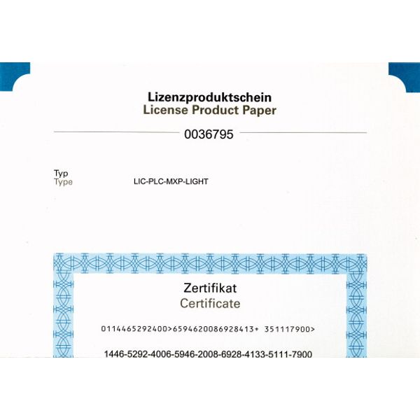 License PLC MEDIUM, for XV(S)400 (10z, 12z, 15t) image 1